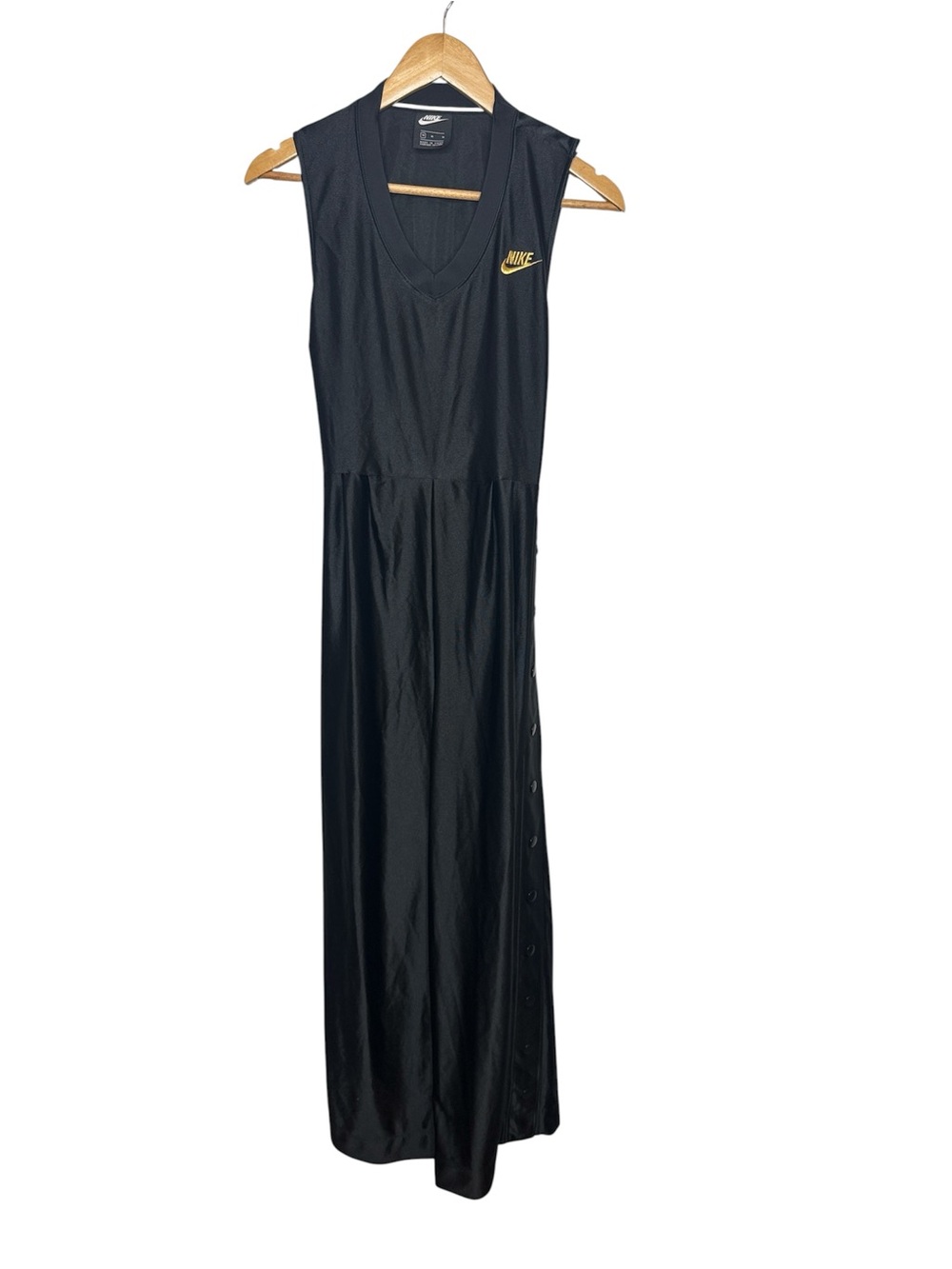 Nike Black Satin-Look Snap-Down Jumpsuit - Picture 4 of 9